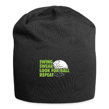 Swing Swear Look For Repeat Funny Golf Golfer - Jersey Beanie - black - Front