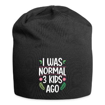 Mama Leben Ich war Normal Drei Kinder Vor Lustig - Jersey-Beanie - Schwarz - Vorne