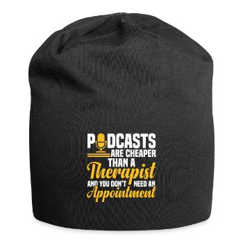 Podcaster Podcast - Jersey-Beanie - Schwarz - Vorne