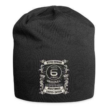 6 Hochzeitstag Seit 6 Jahren Zuckerhochzeit Ehe - Jersey-Beanie - Schwarz - Vorne