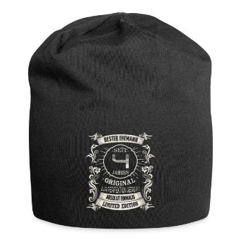 4 Hochzeitstag Seit 4 Jahren Seidene Hochzeit Ehe - Jersey-Beanie - Schwarz - Vorne