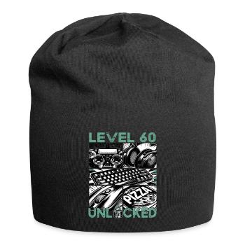 Geburtstag Level 60 freigeschaltet Gaming & Zocker - Jersey-Beanie - Schwarz - Vorne