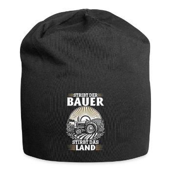 Bauernkraft: Stirbt der Bauer, stirbt das Land - Jersey-Beanie - Schwarz - Vorne