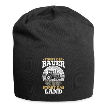 Bauernkraft: Stirbt der Bauer, stirbt das Land - Jersey-Beanie - Schwarz - Vorne