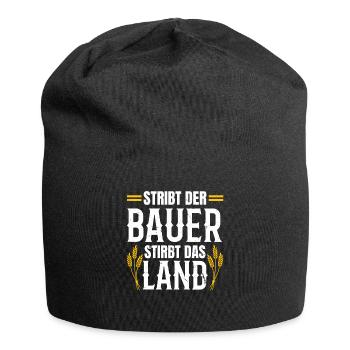 Bauernkraft: Stirbt der Bauer, stirbt das Land - Jersey-Beanie - Schwarz - Vorne