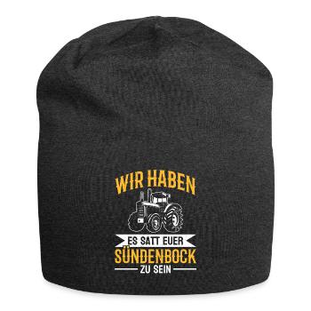 We're tired of being your scapegoat - Jersey Beanie - charcoal grey - Front