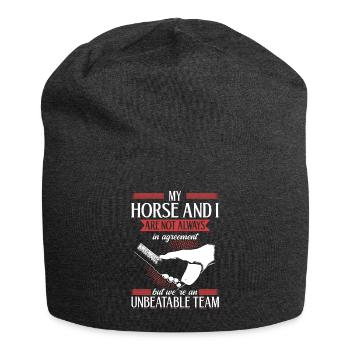 Unschlagbares Team - für Pferdeliebhaber - Jersey-Beanie - Anthrazit - Vorne