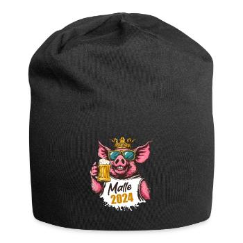 Malle 2024 König Schwein Bier - Jersey-Beanie - Schwarz - Vorne