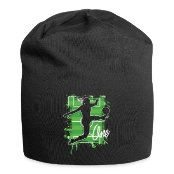 Footballeur Football 1er anniversaire - Bonnet en jersey - noir - Devant