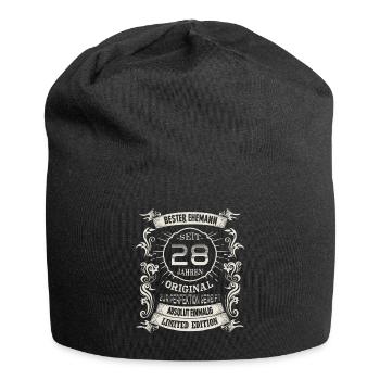 28 Hochzeitstag Seit 28 Jahren Nelkenhochzeit Ehe - Jersey-Beanie - Schwarz - Vorne