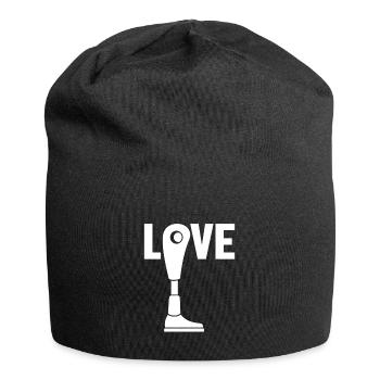 Liebe künstliche Beine Prothese Fuß Benutzer Bein - Jersey-Beanie - Schwarz - Vorne