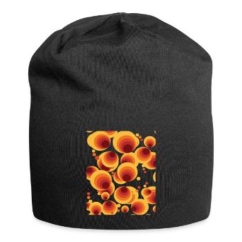 Abstraktes Polka Dots Kreismuster - Jersey-Beanie - Schwarz - Vorne