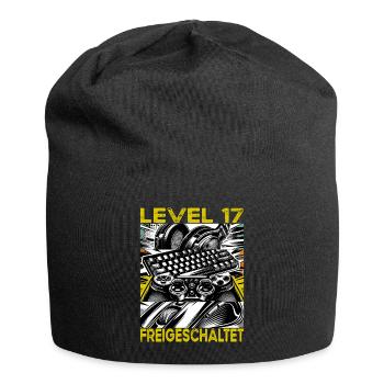Birthday Level 17 Unlocked Gaming & Gamer - Jersey Beanie - black - Front