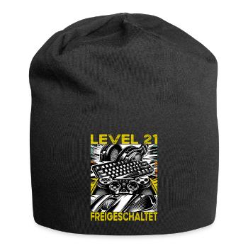 Birthday Level 21 Unlocked Gaming & Gamers - Jersey Beanie - black - Front