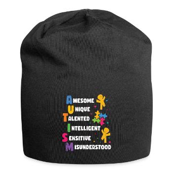 Autisme - Bonnet en jersey - noir - Devant