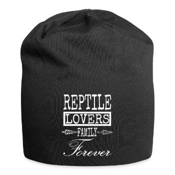 funny gift reptile species reptile biology - Jersey-Beanie - Schwarz - Vorne