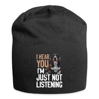 Bluetick Coonhound Dog Breed I hear you - Jersey Beanie - black - Front