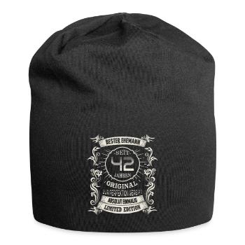 42 Hochzeitstag Seit 42 Jahren Granathochzeit Ehe - Jersey-Beanie - Schwarz - Vorne