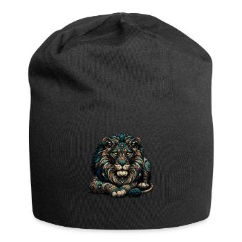 Mandala Kunst Löwen Wildtier Safari Zoo Afrika Löwe - Jersey-Beanie - Schwarz - Vorne
