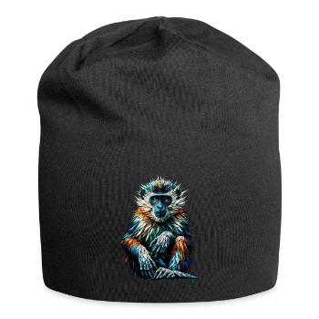 Polygon Art Affe Liebhaber Affe Schimpanse Affen - Jersey-Beanie - Schwarz - Vorne