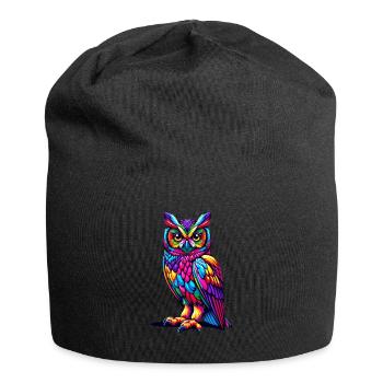 Colorful Pop Art Owl Bird Owlet Owls Lover - Jersey Beanie - black - Front