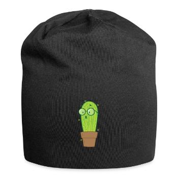 Streber Kaktus Pflanze - Jersey-Beanie - Schwarz - Vorne