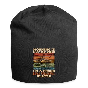 Beach Volleyball Morning Is Not My Time Beachball - Jersey Beanie - black - Front
