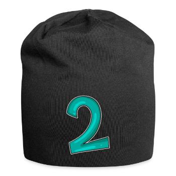 2 - Number - Number Two - Jersey Beanie - black - Front