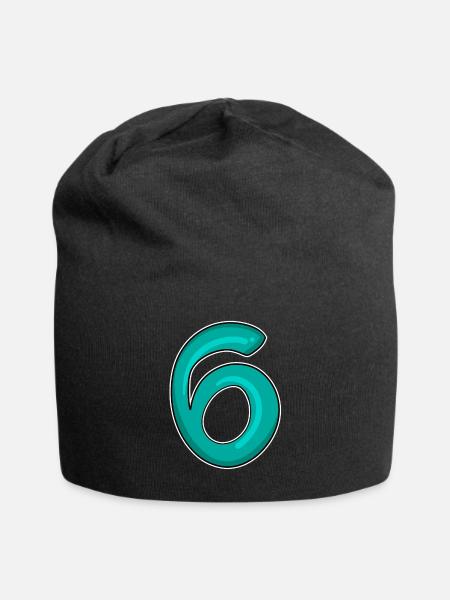 6 - Jersey-Beanie - Schwarz