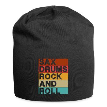 Sax Drums Rock And Roll - Jersey Beanie - black - Front
