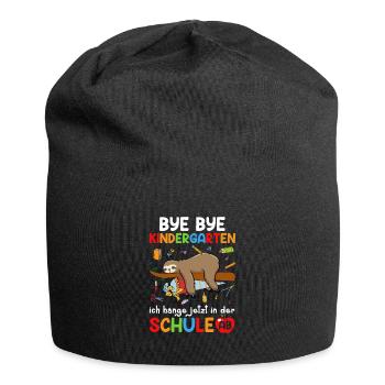 Bye Bye Kindergarten I'm Hanging In School Now - Jersey Beanie - black - Front