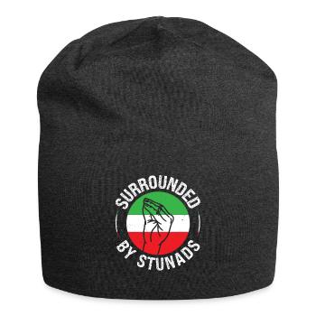 Italian Hand Sign Surrounded By Stunads - Jersey Beanie - charcoal grey - Front