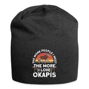 Funny zookeeper okapi lover - Jersey Beanie - black - Front