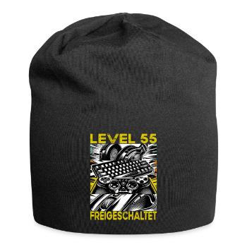 Birthday Level 55 Unlocked Gaming & Gamer - Jersey Beanie - black - Front
