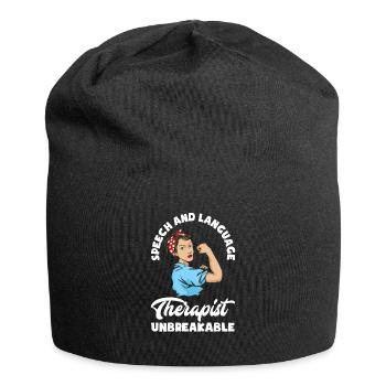 Speech therapist, speech therapist, speech therapist - Jersey Beanie - black - Front