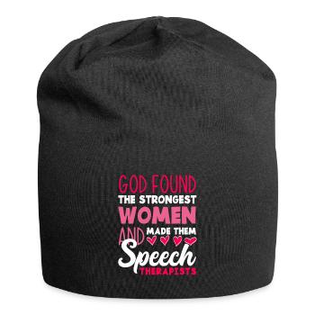 Speech therapist, speech therapist, speech therapist - Jersey Beanie - black - Front