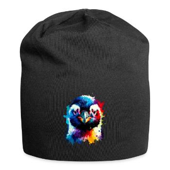 Splash Art coloré pingouin amant pingouins - Bonnet en jersey - noir - Devant