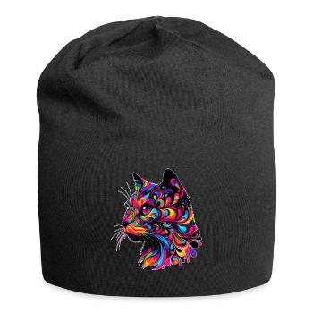 Chat - Bonnet en jersey - noir - Devant