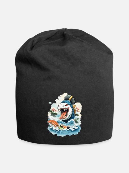 Sushi Rice Monster Japan Art Streetwear - Jersey Beanie - black