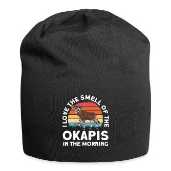 Funny zookeeper okapi lover - Jersey Beanie - black - Front