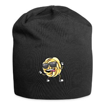 Dancing Danish Butter Biscuit with Sunglasses - Jersey Beanie - black - Front