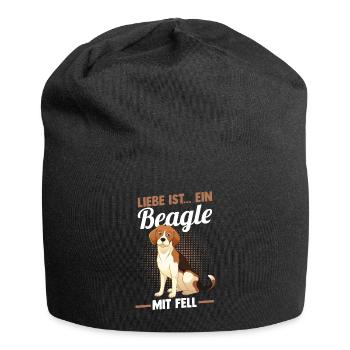 Hund Beagle - Jersey-Beanie - Schwarz - Vorne