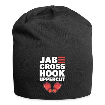 Jab Cross Hook Uppercut Professioneller Kickboxer - Jersey-Beanie - Schwarz - Vorne