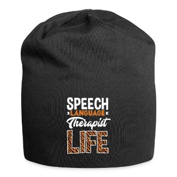 Speech therapist, speech therapist, speech therapist - Jersey Beanie - black - Front