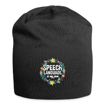 Speech therapist, speech therapist, speech therapist - Jersey Beanie - black - Front