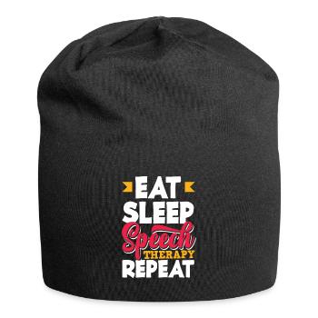 Speech therapist, speech therapist, speech therapist - Jersey Beanie - black - Front