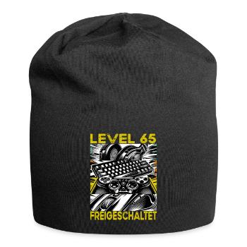 Birthday Level 65 Unlocked Gaming & Gamers - Jersey Beanie - black - Front