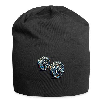 Polygon Art Barbell Weights Weightlifting - Jersey Beanie - black - Front