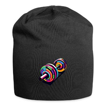 Colorful Pop Art Weights Weightlifting - Jersey Beanie - black - Front