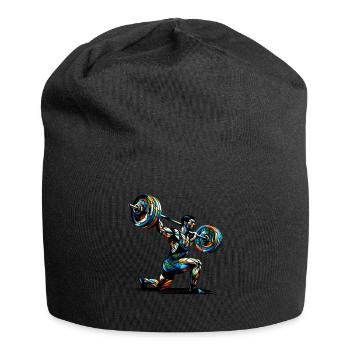 Polygon Art Weightlifter Weights Weightlifting Gym - Jersey Beanie - black - Front
